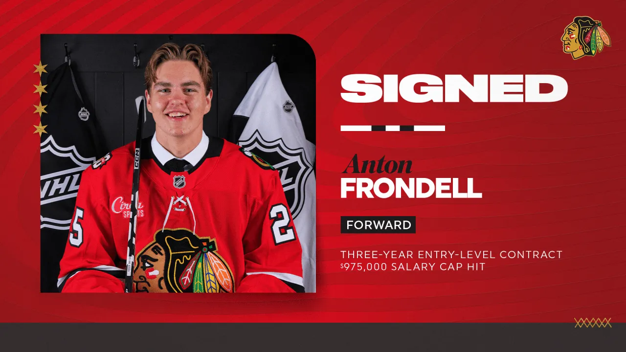 RILIS: Blackhawks Kontrak Anton Frondell Tiga Tahun, Tingkat Pemula